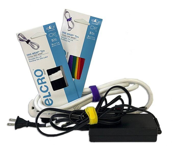 Velcro Brand ONE-Wrap ties used to tie and organize cables