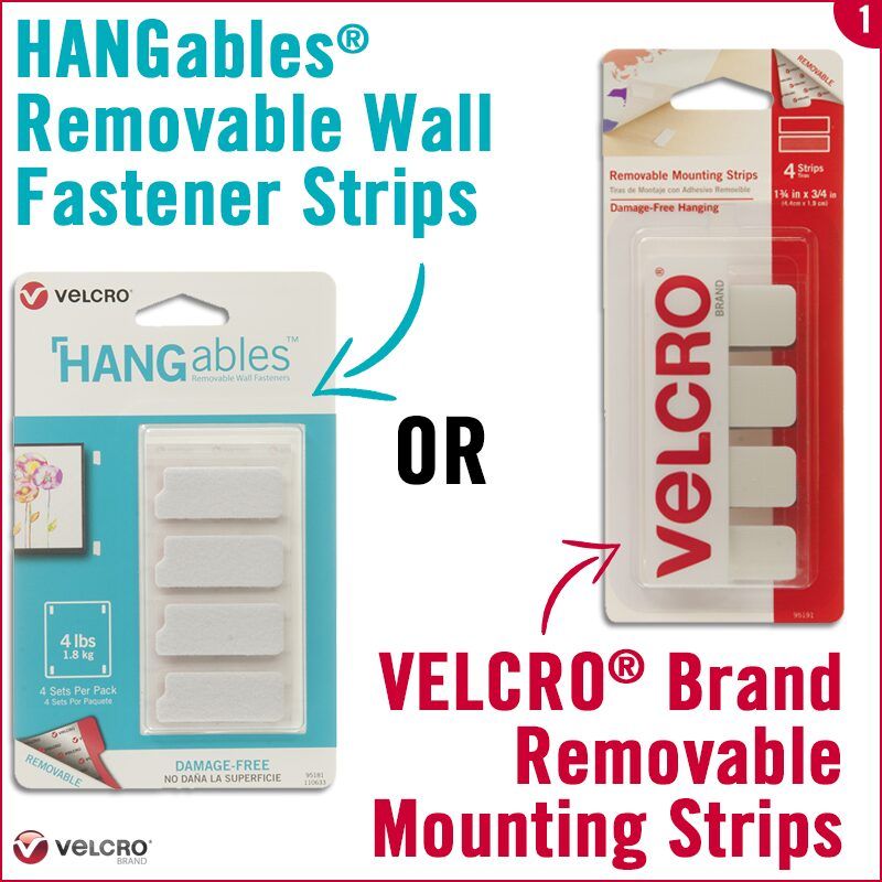 use hangables removable wall fastener strips or velcro brand removable mounting strips to attach month label to wall