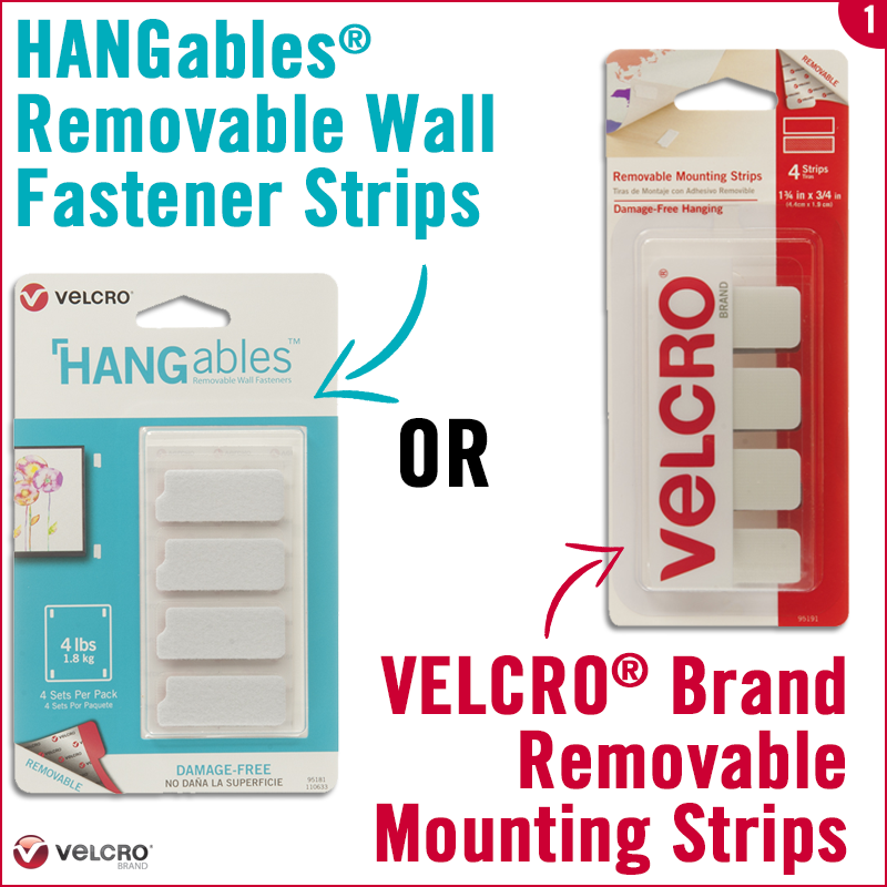 use hangables removable wall fastener strips or velcro brand removable mounting strips to attach month label to wall