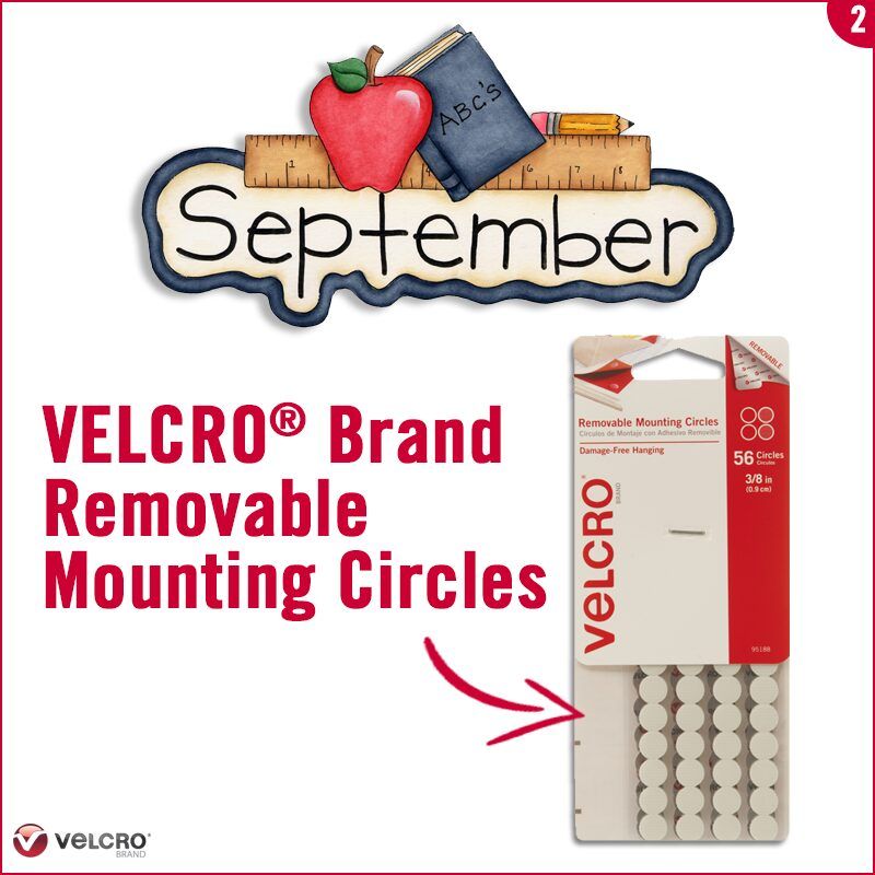 use velcro brand removable mounting circles to attach numbers or dates to the wall