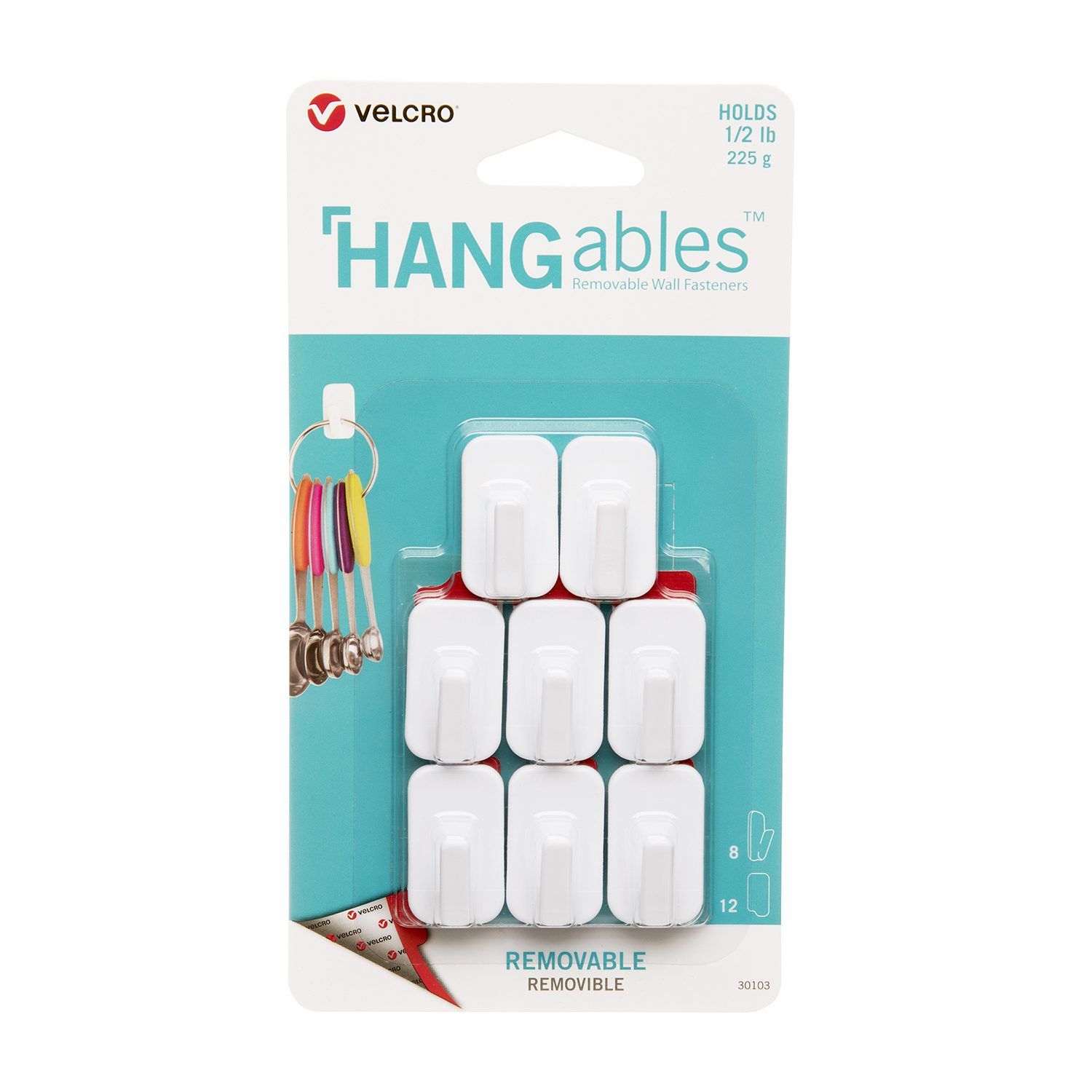  VELCRO Brand HANGables Removable Wall Fasteners, Strong  Adhesive Hold, Up to 7.5 kg / 16 ½ lb (per set of 4)