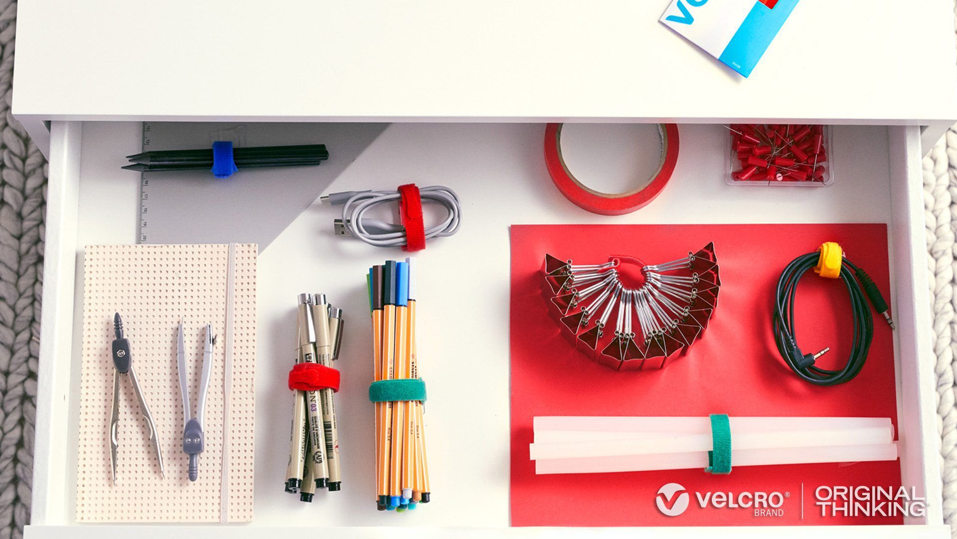VELCRO® Brand ONE-WRAP® Ties for a Tidier Office