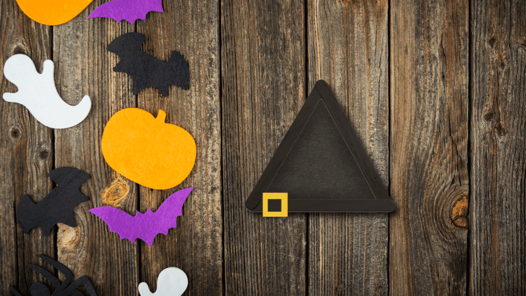 Halloween Popsicle Stick Crafts for Kids- witches hat
