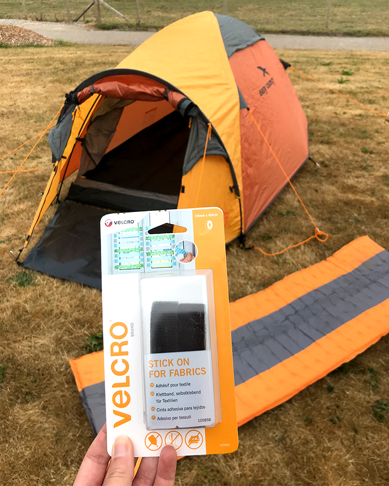 Camping Tip - Stick Your Roll Mat to the Base of Your Tent